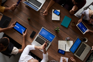 aerial view of meeting table 