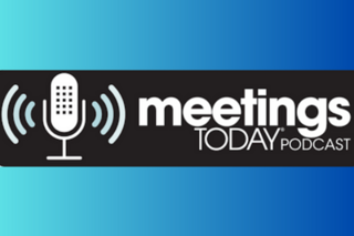 podcast microphone on blue background 
