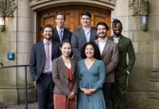 Professor Marla Geha (front row, far left), Jeremy Bradford (back row, far left), and the REVU Class of 2023 All photos by Robyn Lisone